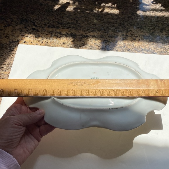 Prov Saxe E S Vintage hand painted serving dish. Beautiful depiction of birds. - Picture 6 of 10